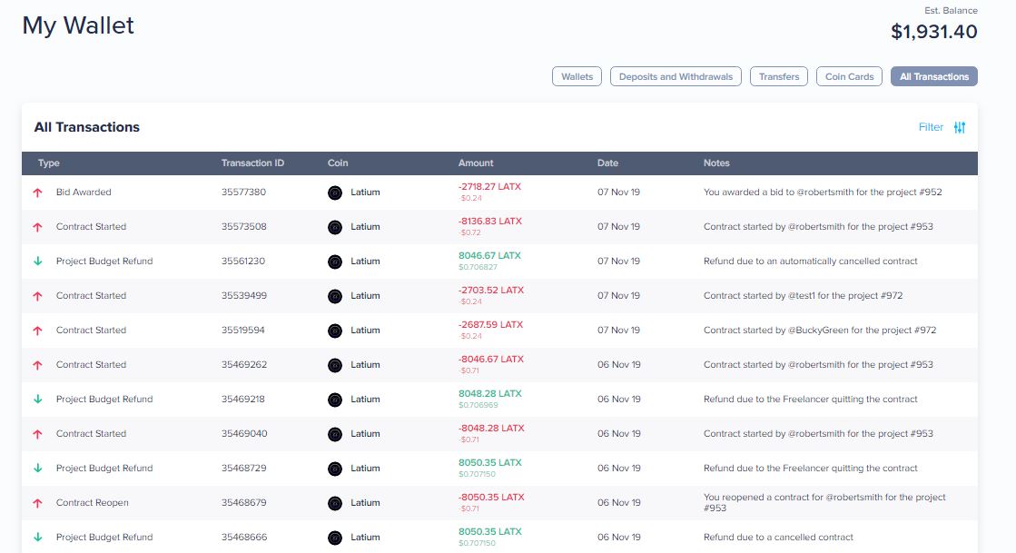 How Do I View My Transaction History? Latium